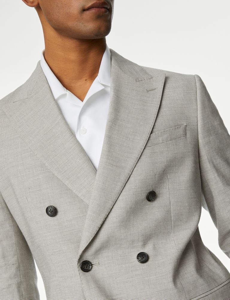 Slim Fit Double Breasted Italian Linen Miracle™ Jacket 4 of 7