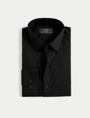 Slim Fit Easy Iron Cotton Blend Shirt | M&S Collection | M&S