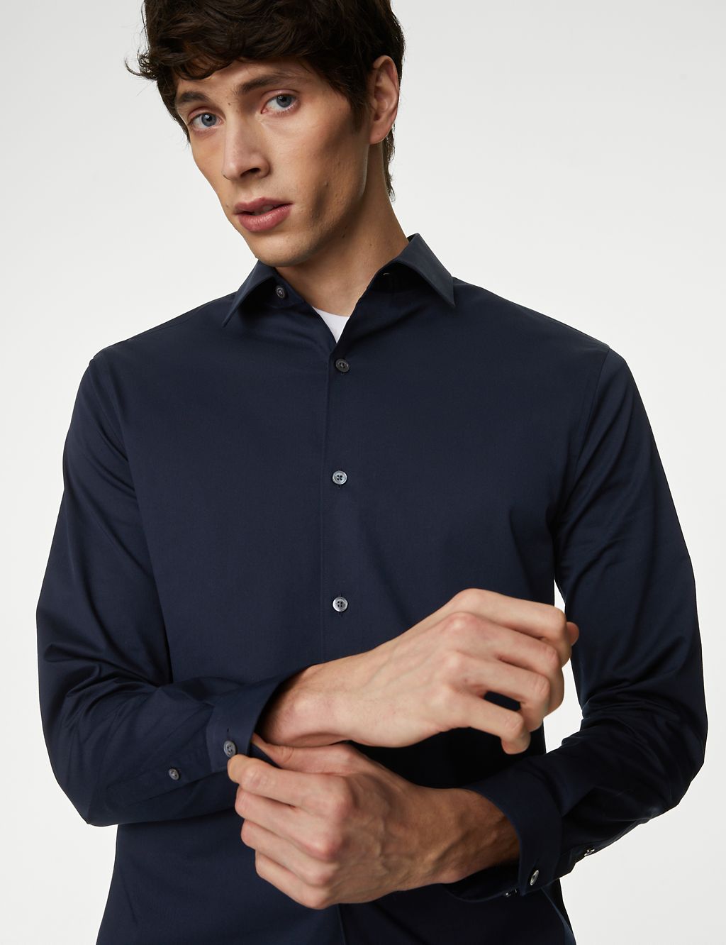 Slim Fit Easy Iron Cotton Blend Stretch Shirt 7 of 7