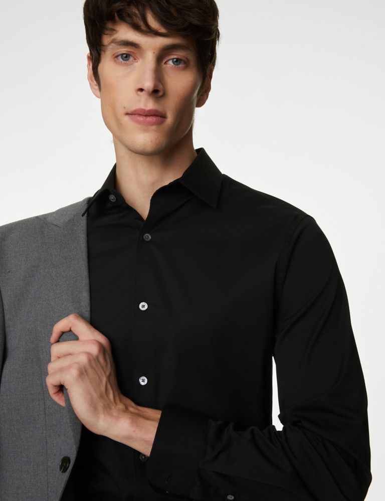 Slim Fit Easy Iron Cotton Blend Stretch Shirt 3 of 5
