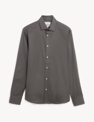 Slim Fit Easy Iron Cotton Rich Shirt Image 2 of 7
