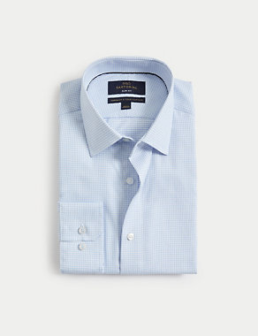 Slim Fit Easy Iron Luxury Cotton Check Shirt Image 2 of 7