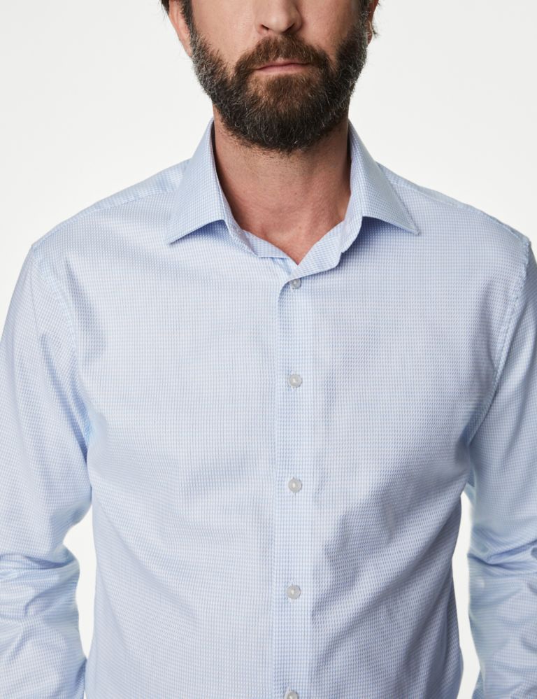 Slim Fit Easy Iron Luxury Cotton Check Shirt 1 of 7