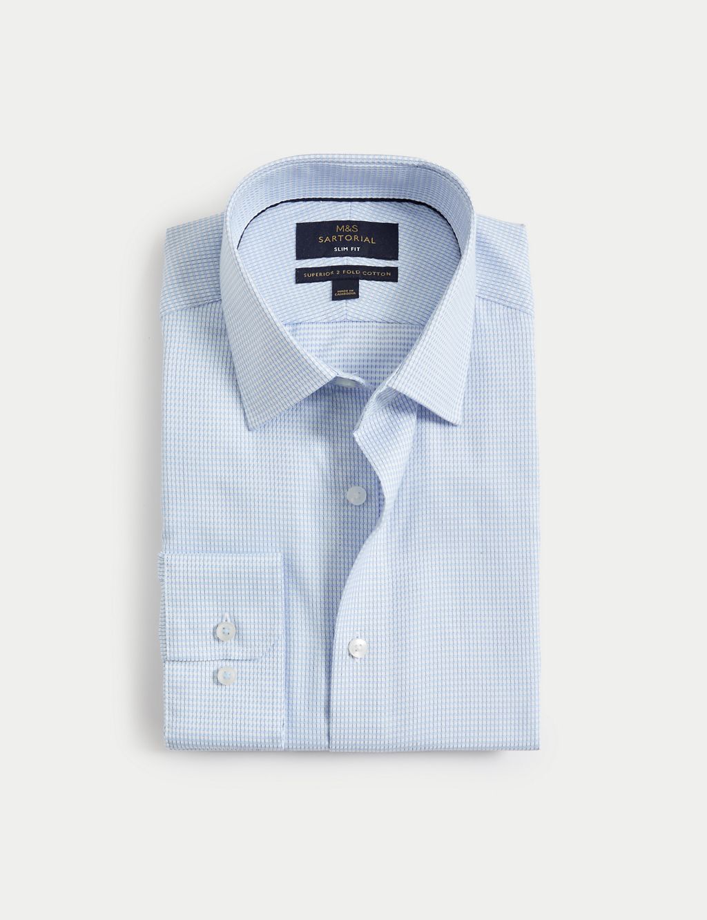 Slim Fit Easy Iron Luxury Cotton Check Shirt 1 of 7