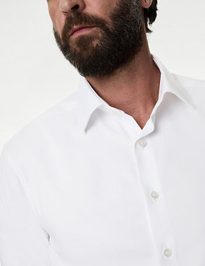 Slim Fit Easy Iron Pure Cotton Twill Shirt Image 2 of 5