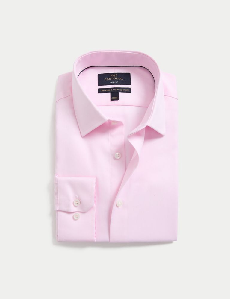 Slim Fit Easy Iron Pure Cotton Twill Shirt 1 of 5
