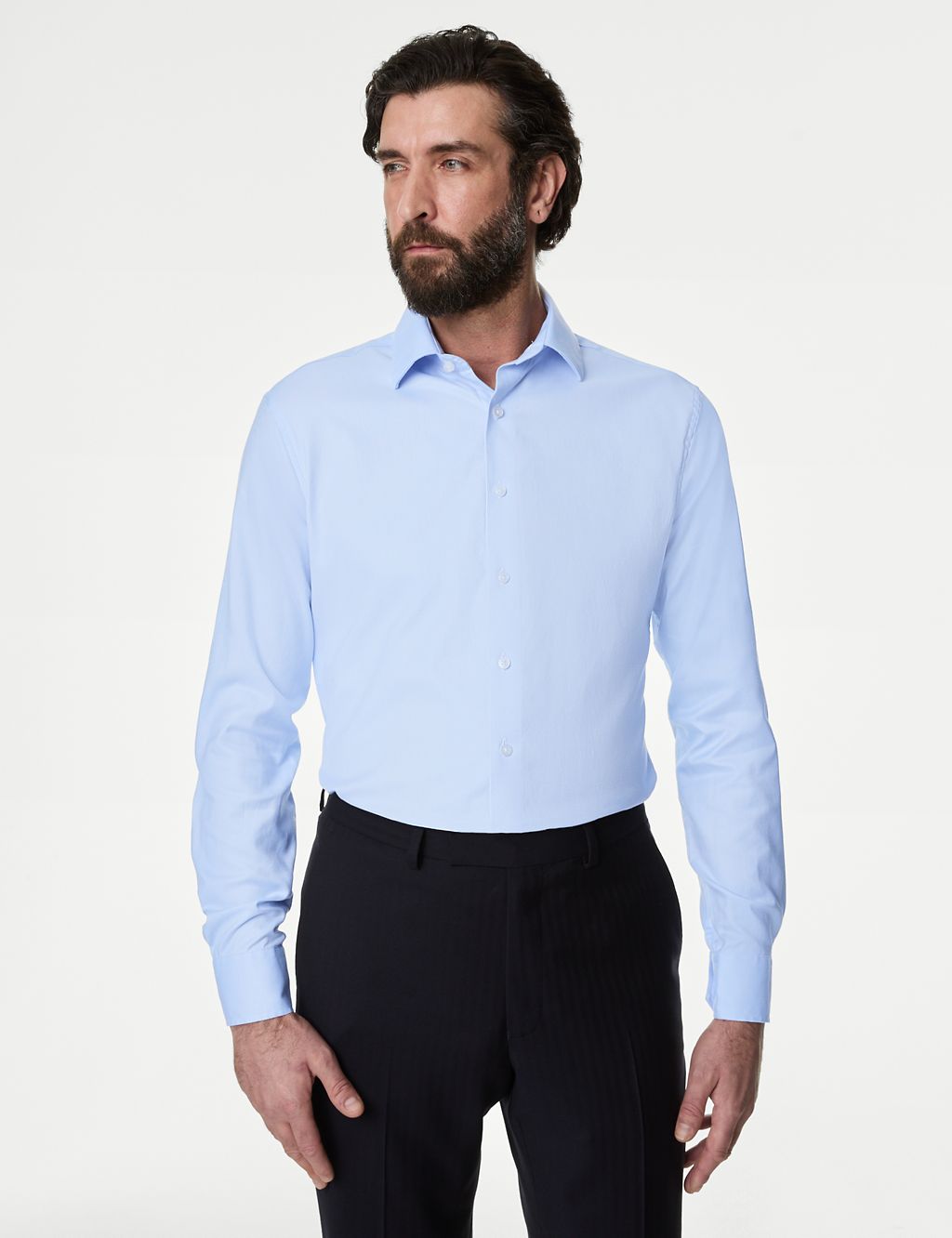 Slim Fit Easy Iron Pure Cotton Twill Shirt 2 of 4