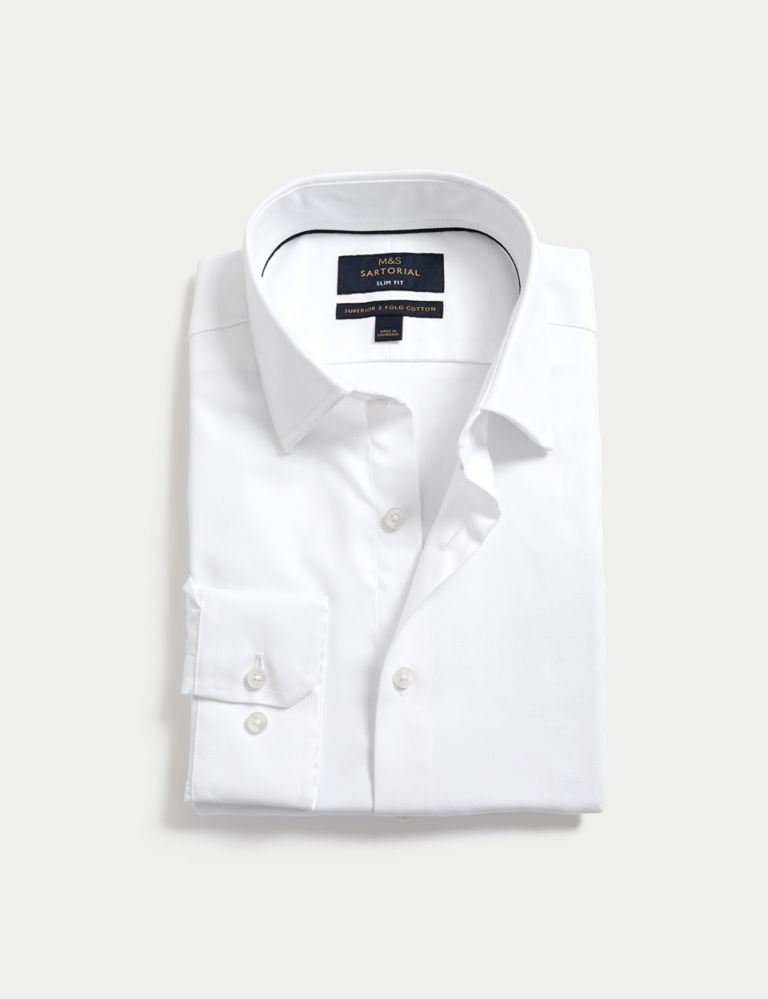 Slim Fit Easy Iron Pure Cotton Twill Shirt 1 of 5