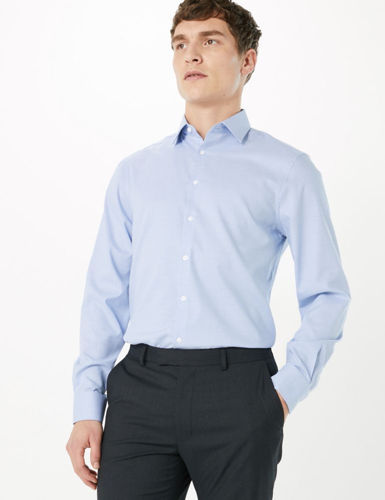 Slim Fit Easy Iron Shirt with Stretch | M&S Collection | M&S