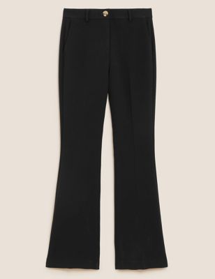 white skinny flare trousers