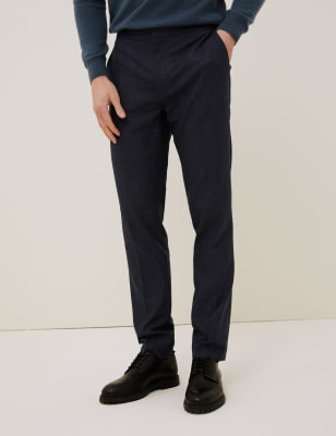 Slim Fit Flat Front Stretch Trousers