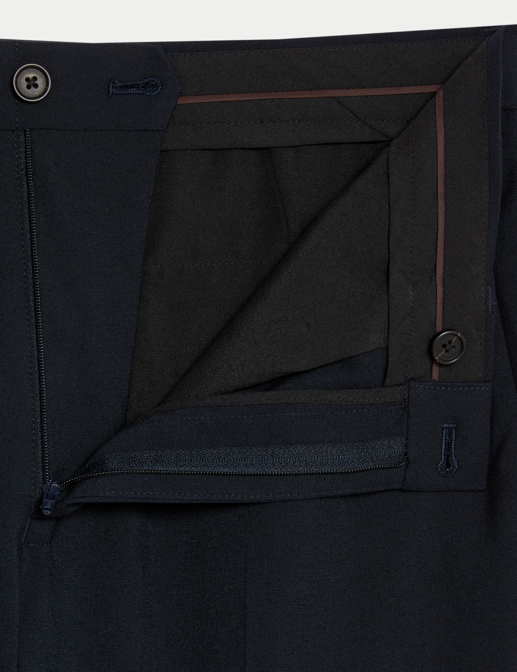Slim Fit Flat Front Stretch Trousers 2 of 8