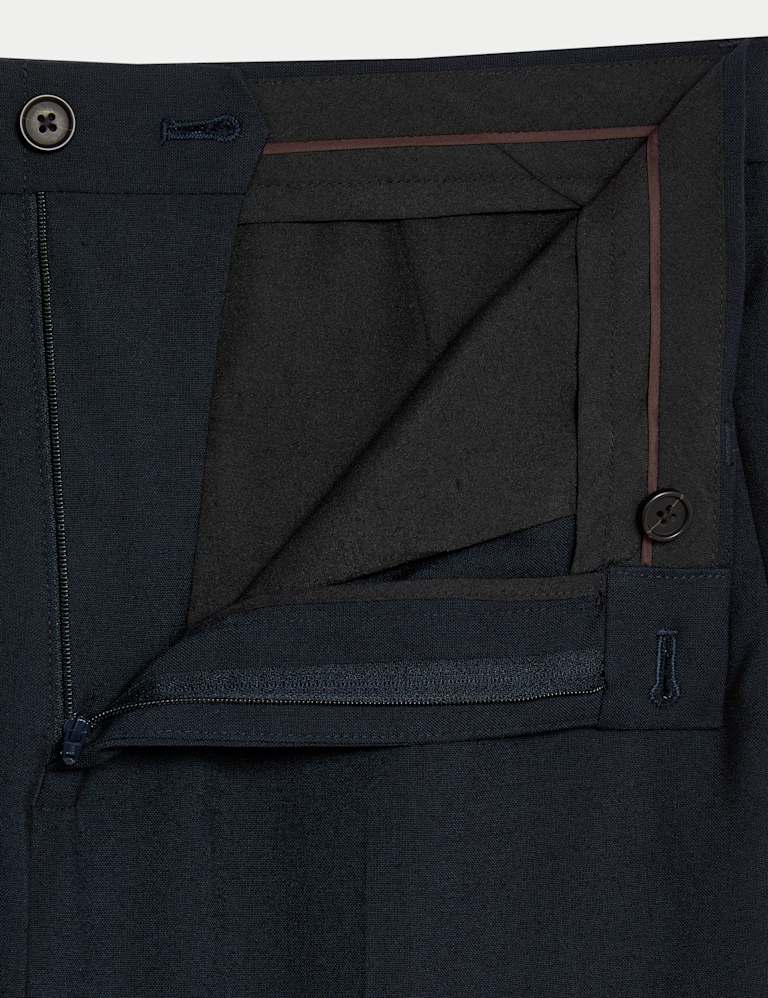 Slim Fit Flat Front Stretch Trousers 3 of 8