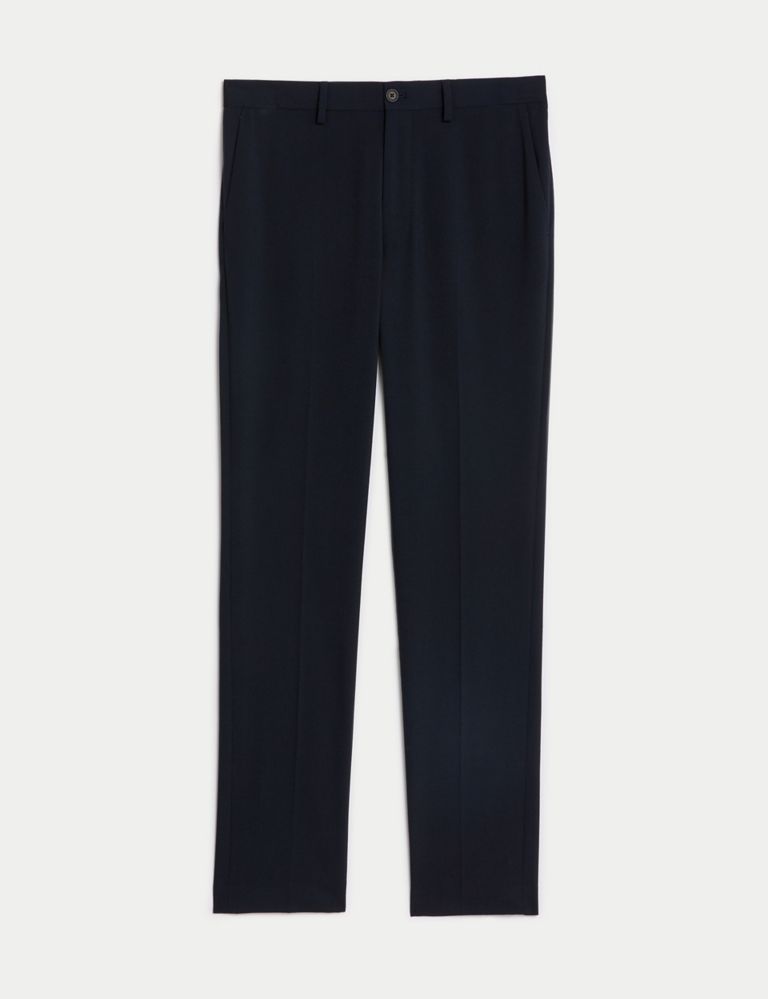 Slim Fit Flat Front Stretch Trousers 2 of 8