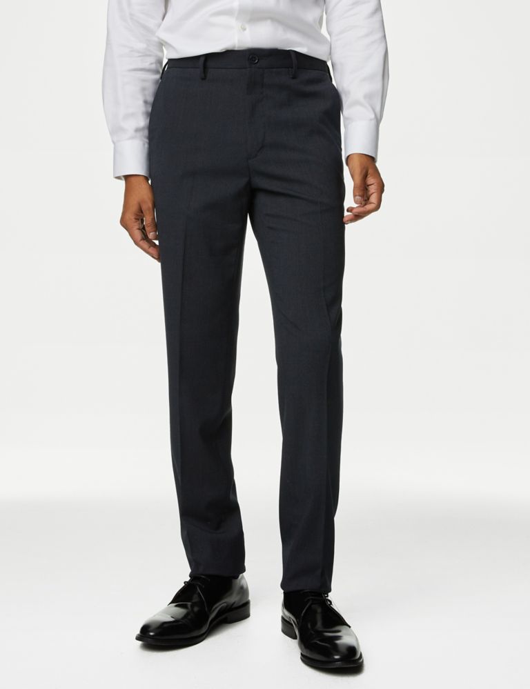 Slim Fit Flat Front Stretch Trousers 4 of 7