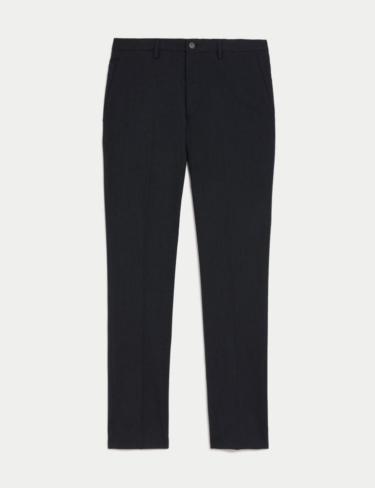 Slim Fit Flat Front Stretch Trousers 3 of 7