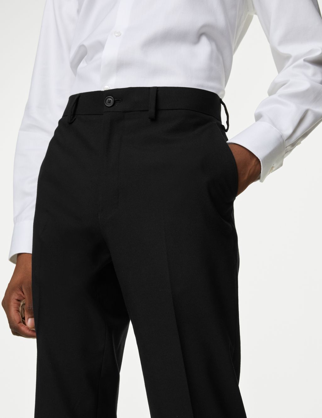 Slim Fit Flat Front Stretch Trousers | M&S Collection | M&S