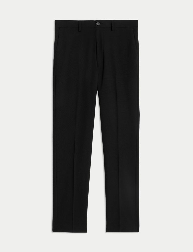 Slim Fit Flat Front Stretch Trousers, M&S Collection