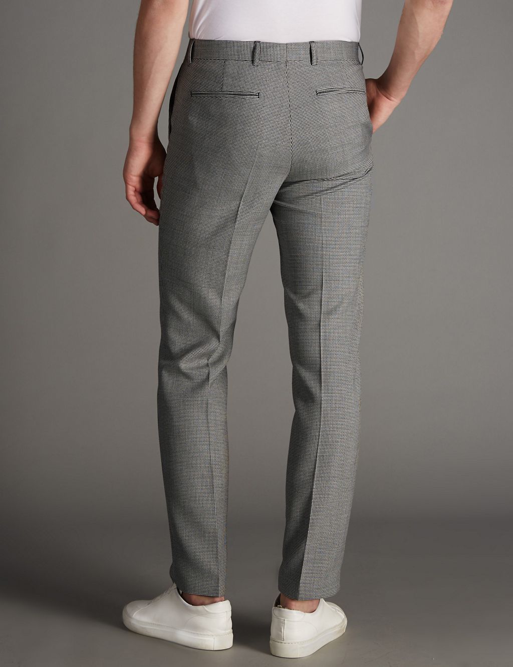 Slim Fit Flat Front Trousers with Wool 2 of 3