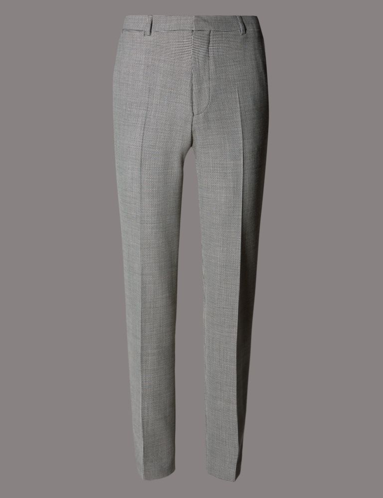 Slim Fit Flat Front Trousers with Wool 2 of 3