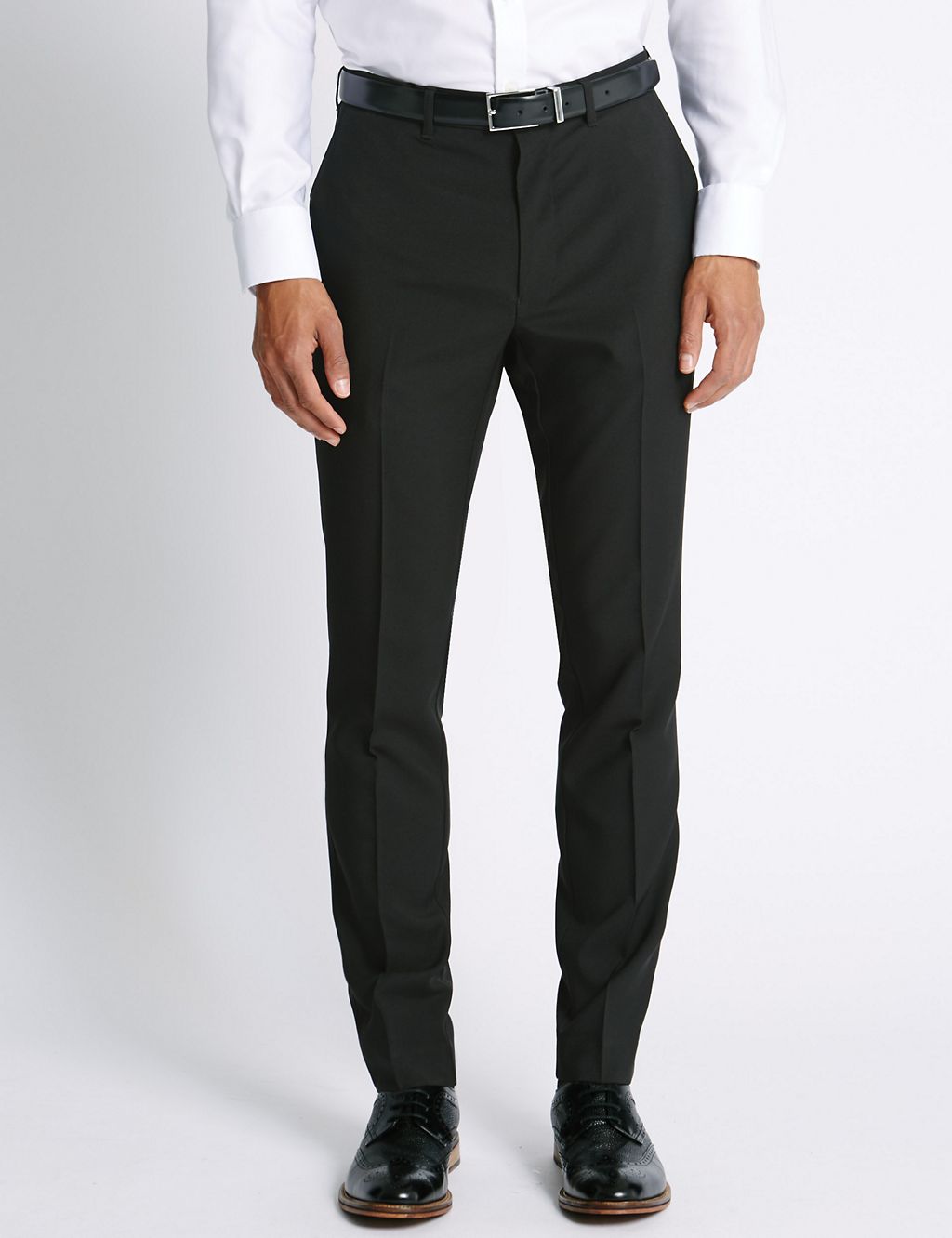 Slim Fit Flat Front Trousers 3 of 3