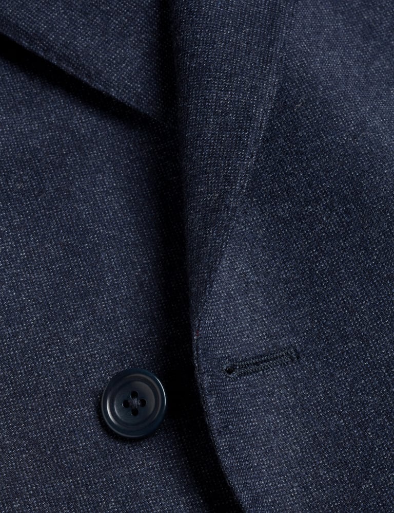 Slim solid italian wool suit jacket online