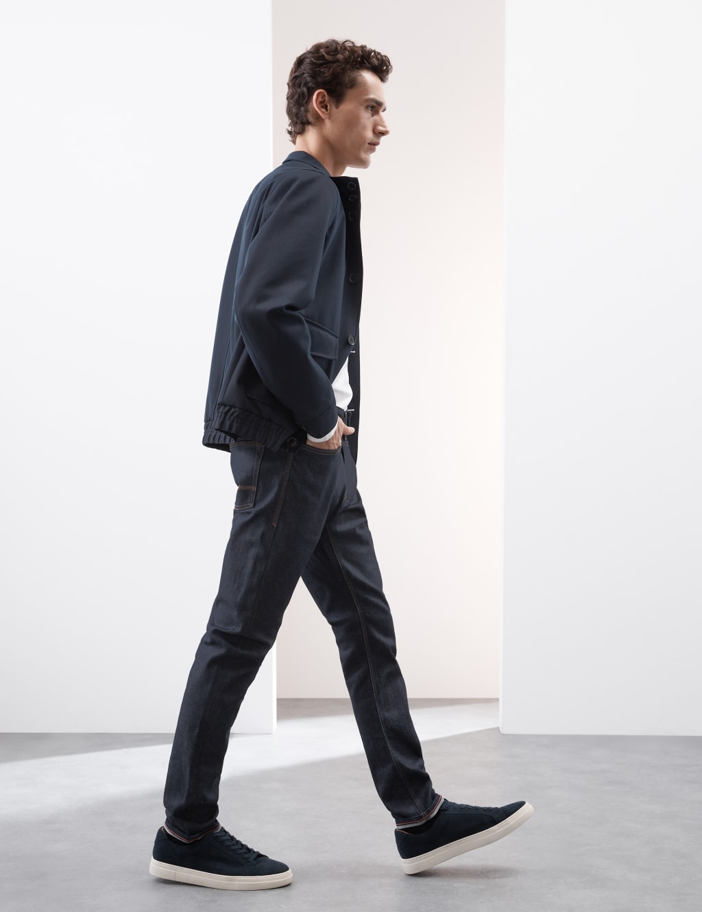 Slim Fit Japanese Selvedge Stretch Jeans M S Collection M S