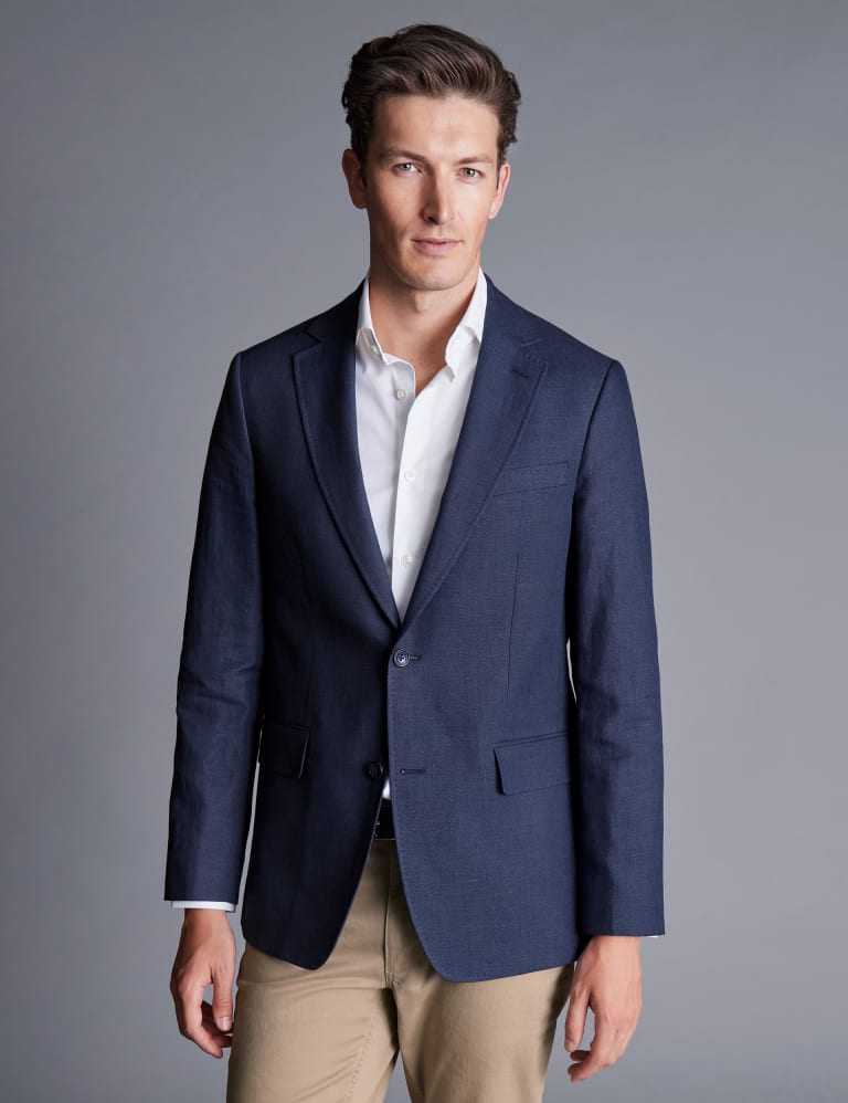 Slim Fit Linen Blend Jacket Charles Tyrwhitt M S