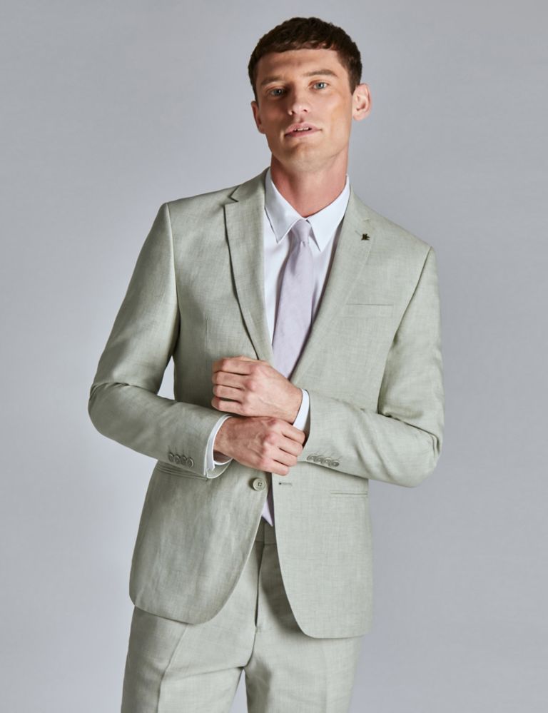 Slim Fit Linen Rich Suit Jacket 1 of 7