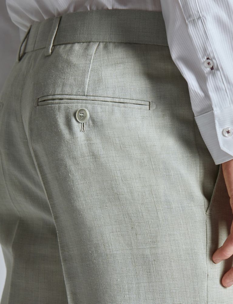 Slim Fit Linen Rich Suit Trousers 5 of 5