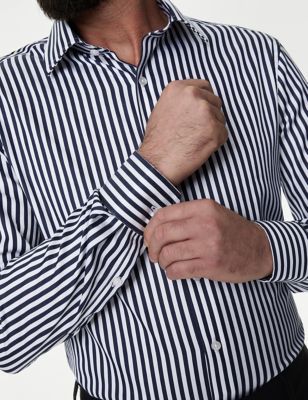 Slim Fit Luxury Cotton Bold Stripe Shirt Image 2 of 5