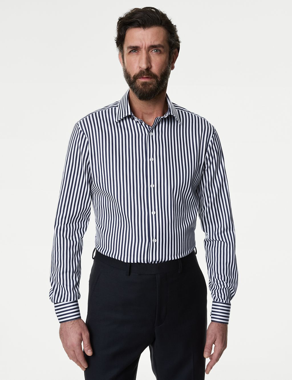 Slim Fit Luxury Cotton Bold Stripe Shirt 4 of 5