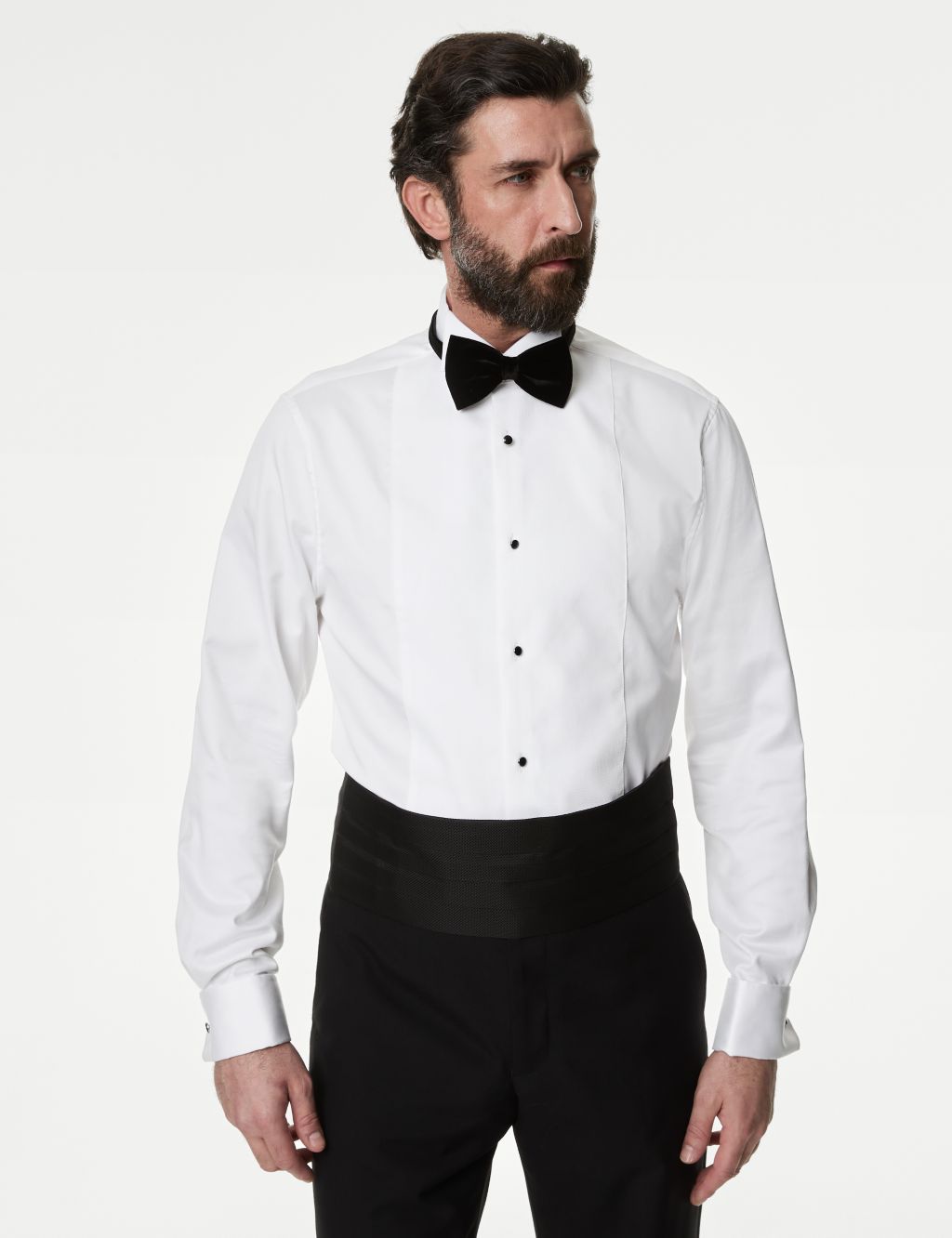 Slim Fit Luxury Cotton Double Cuff Dress Shirt | M&S SARTORIAL | M&S