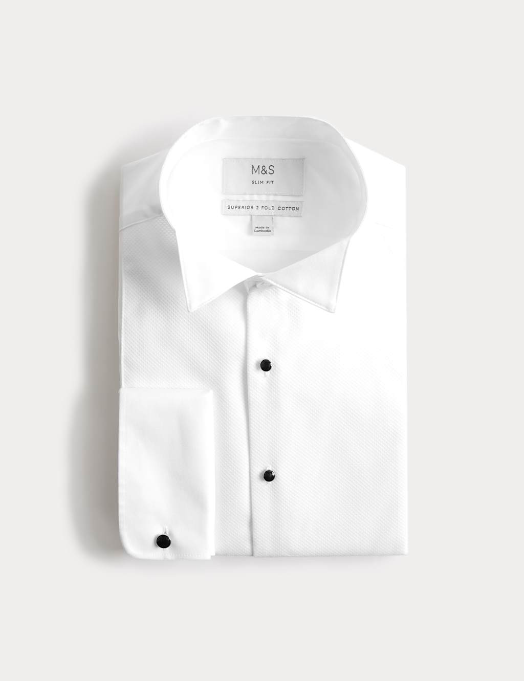Slim Fit Cotton Convertible Cuff Dress Shirt Gray S-S100