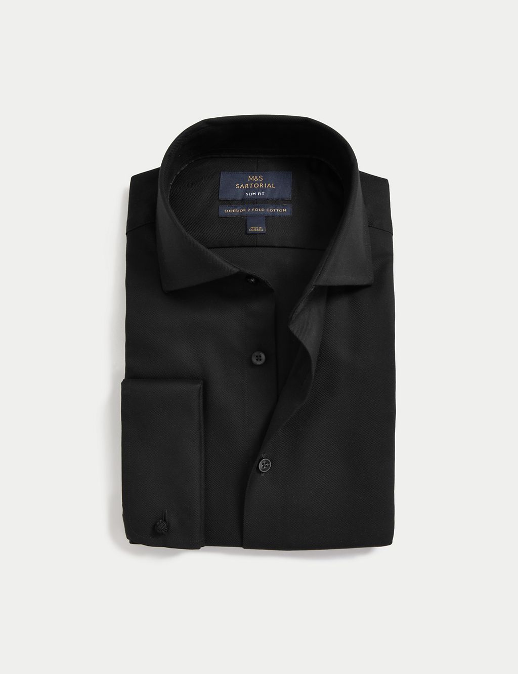 Slim Fit Luxury Cotton Double Cuff Twill Shirt 3 of 5