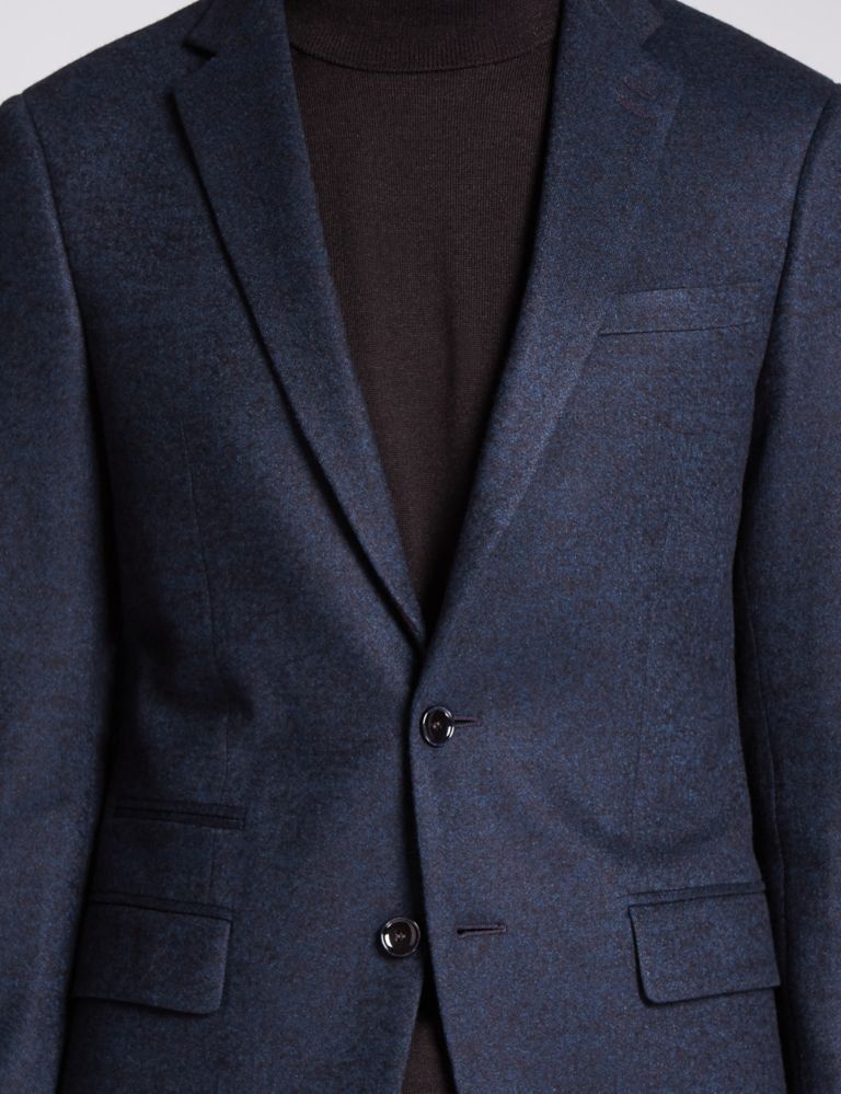 Slim Fit Mélange 2 Button Jacket with Wool 6 of 9