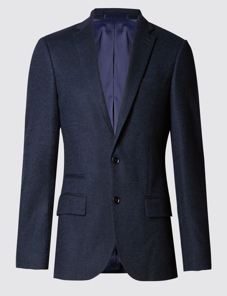Slim Fit Mélange 2 Button Jacket with Wool 2 of 9