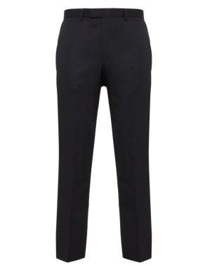 Slim Fit Machine Washable Flat Front Twill Trousers Image 2 of 6
