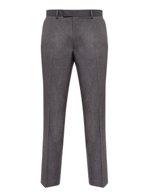 Slim Fit Machine Washable Flat Front Twill Trousers Image 2 of 6