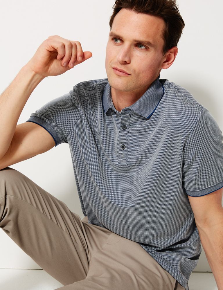 Slim Fit Modal Rich Textured Polo Shirt 3 of 4