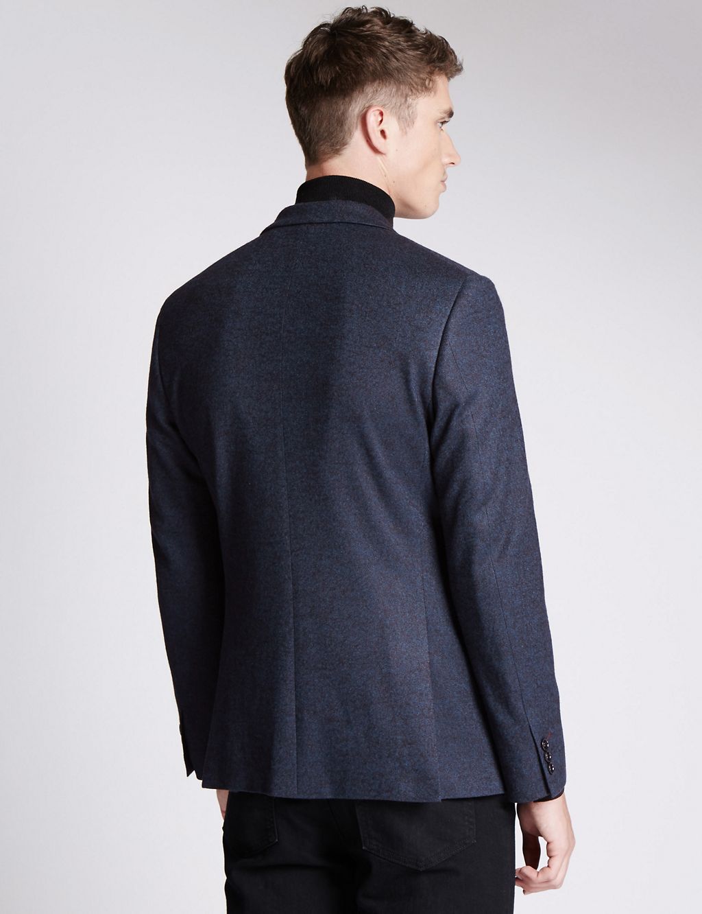 Slim Fit Mélange 2 Button Jacket with Wool 2 of 9