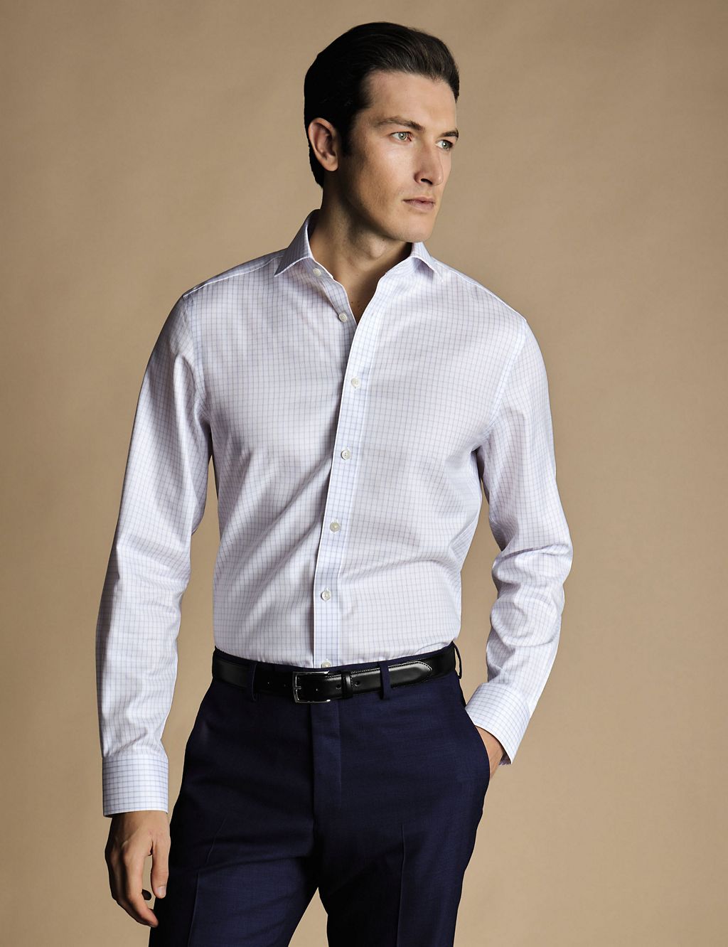 Slim Fit Non Iron Check Twill Shirt 3 of 6