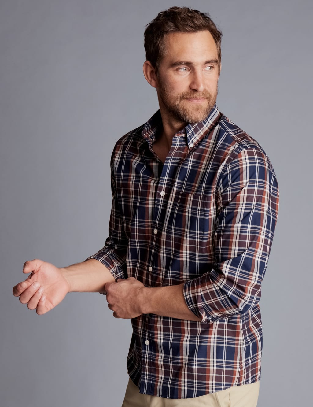 Slim fit outlet checked shirt