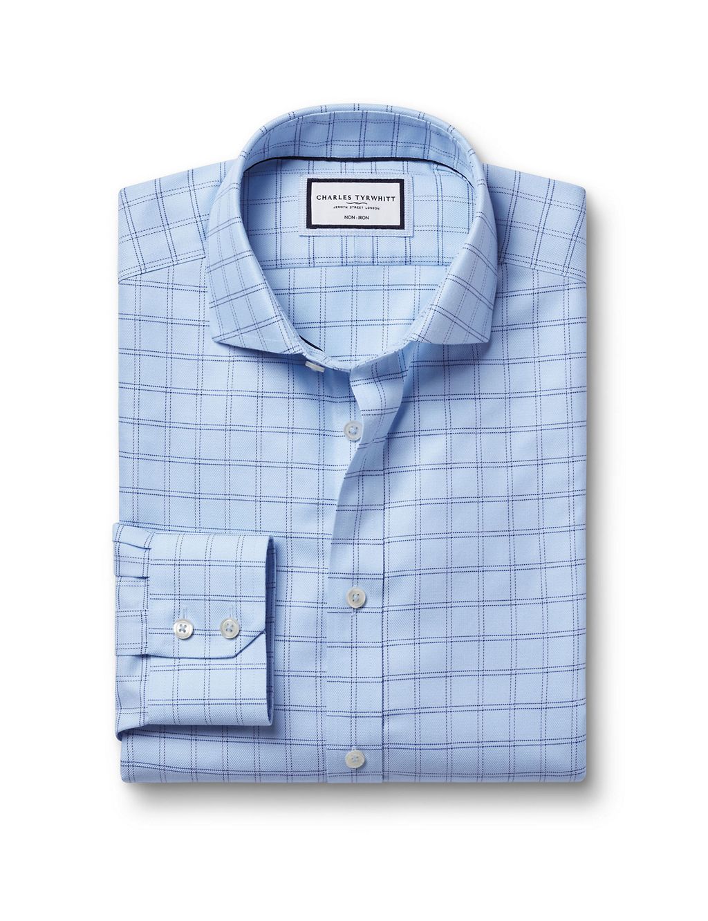 Slim Fit Non Iron Pure Cotton Checked Shirt 1 of 6