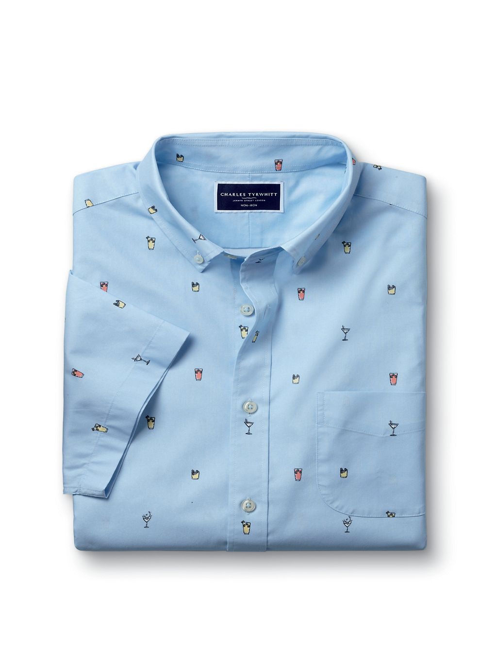 Slim Fit Non Iron Pure Cotton Cocktail Shirt 1 of 5