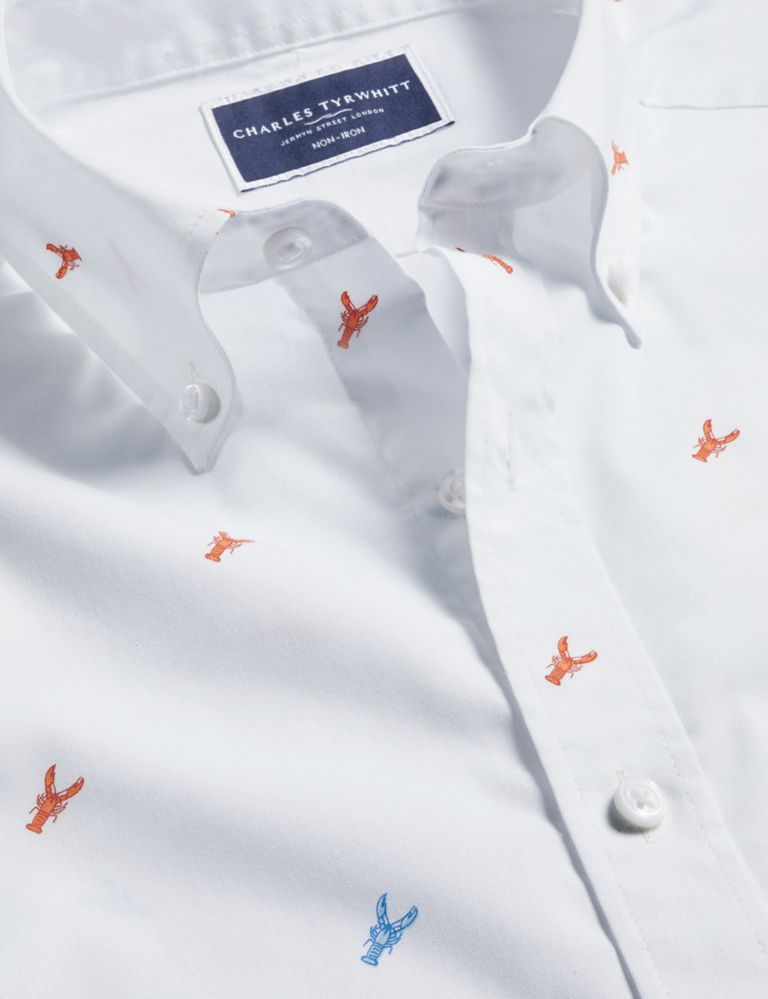 Slim Fit Non Iron Pure Cotton Lobster Shirt 4 of 5