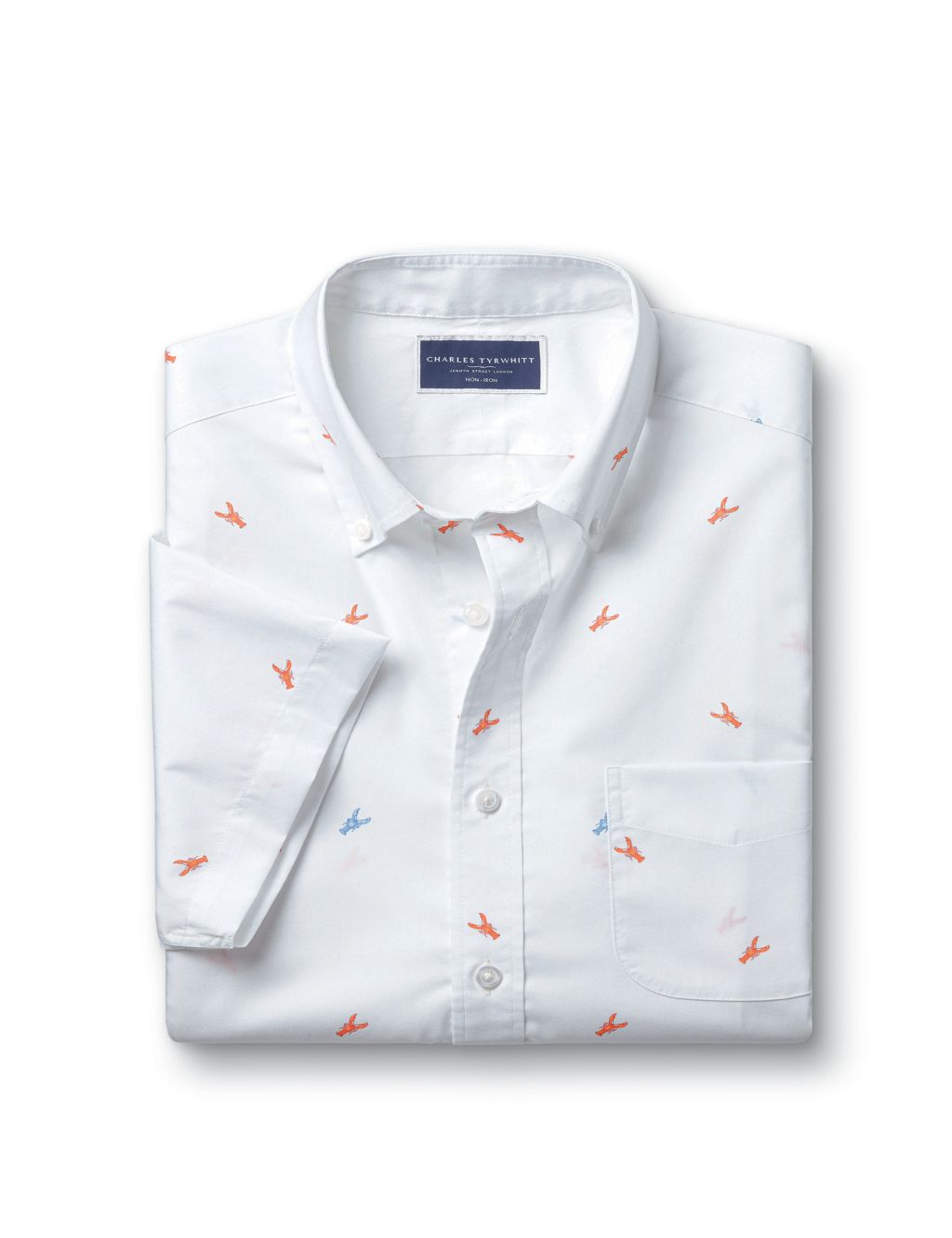 Slim Fit Non Iron Pure Cotton Lobster Shirt 1 of 5