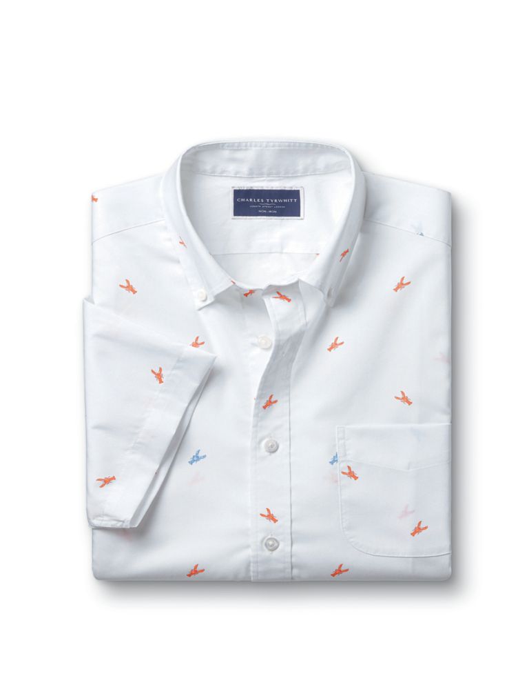Slim Fit Non Iron Pure Cotton Lobster Shirt 2 of 5
