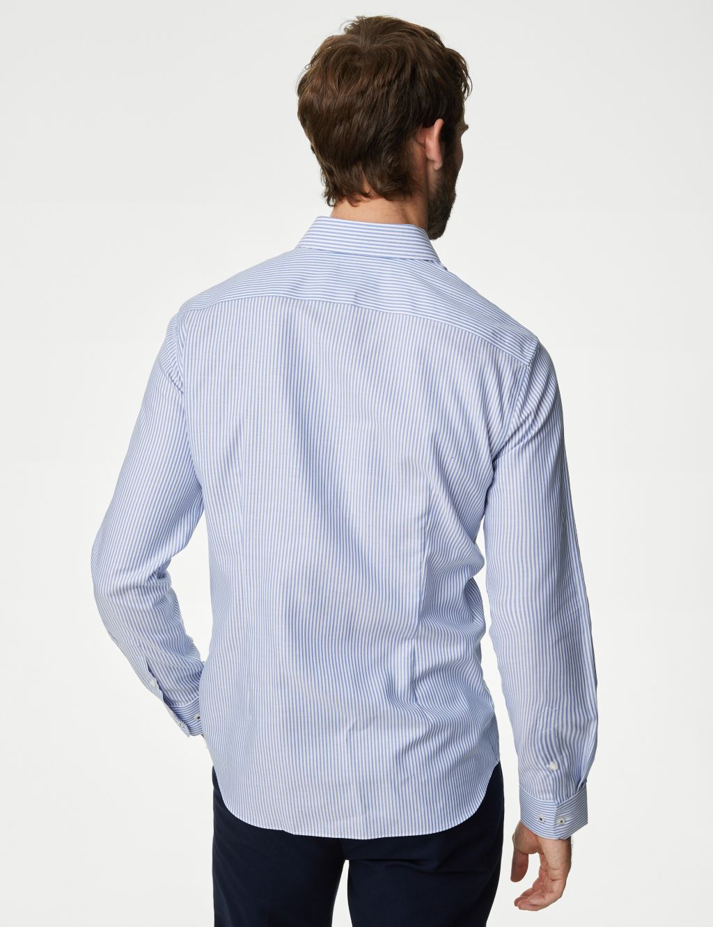 Slim Fit Non Iron Pure Cotton Stripe Shirt 5 of 6