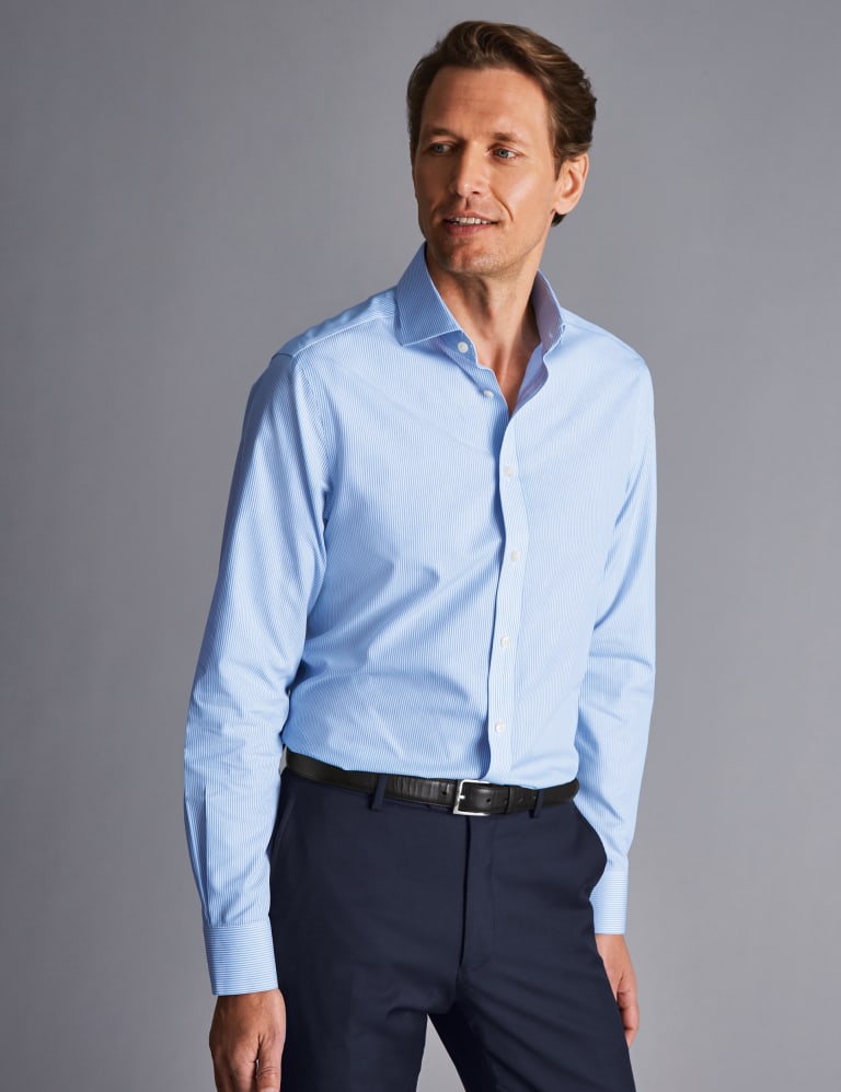 Slim Fit Non Iron Pure Cotton Striped Shirt Charles Tyrwhitt M S